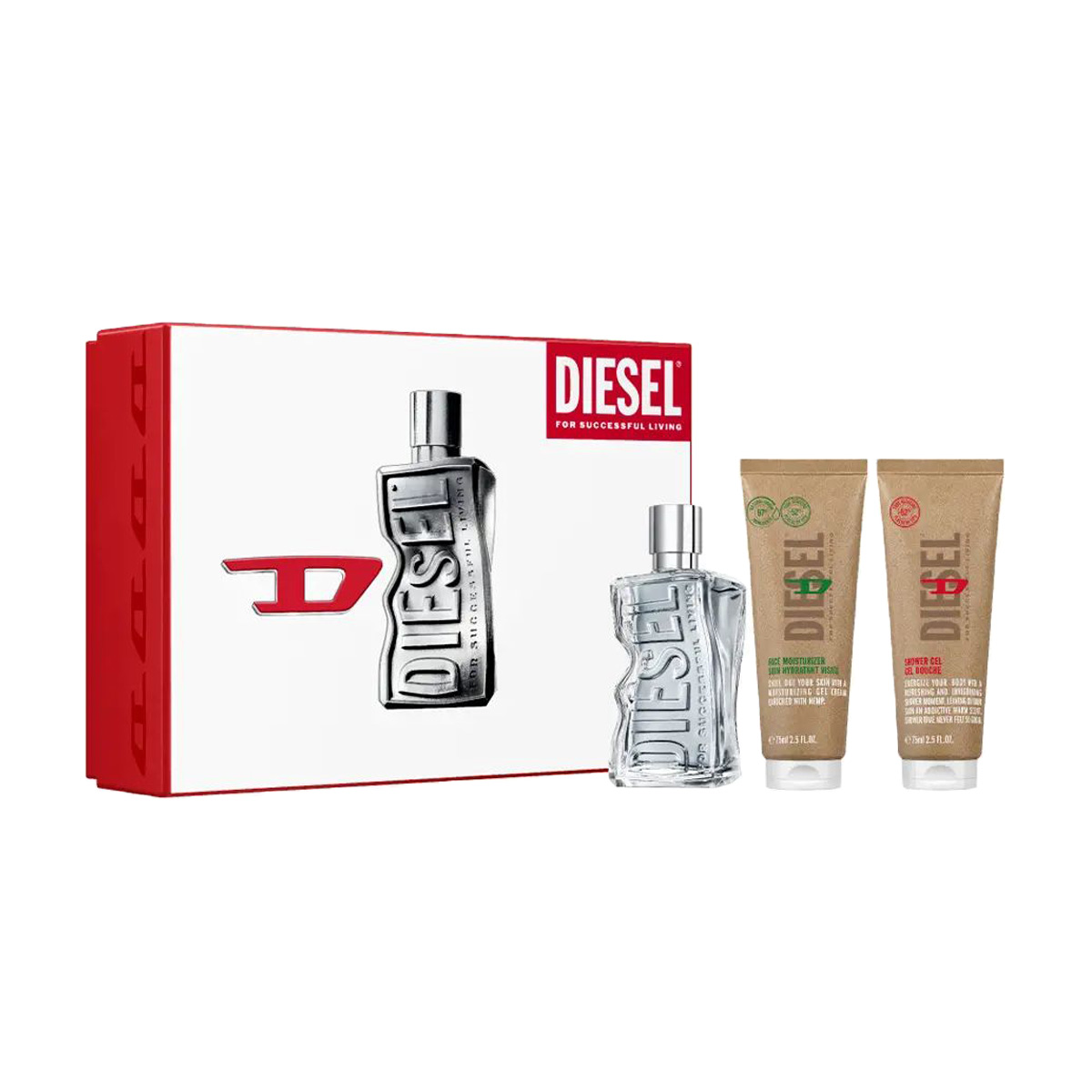 Парфумований набір унісекс Diesel D (туалетна вода, 125 мл + гель для душу, 75 мл + крем для обличчя, 75 мл)