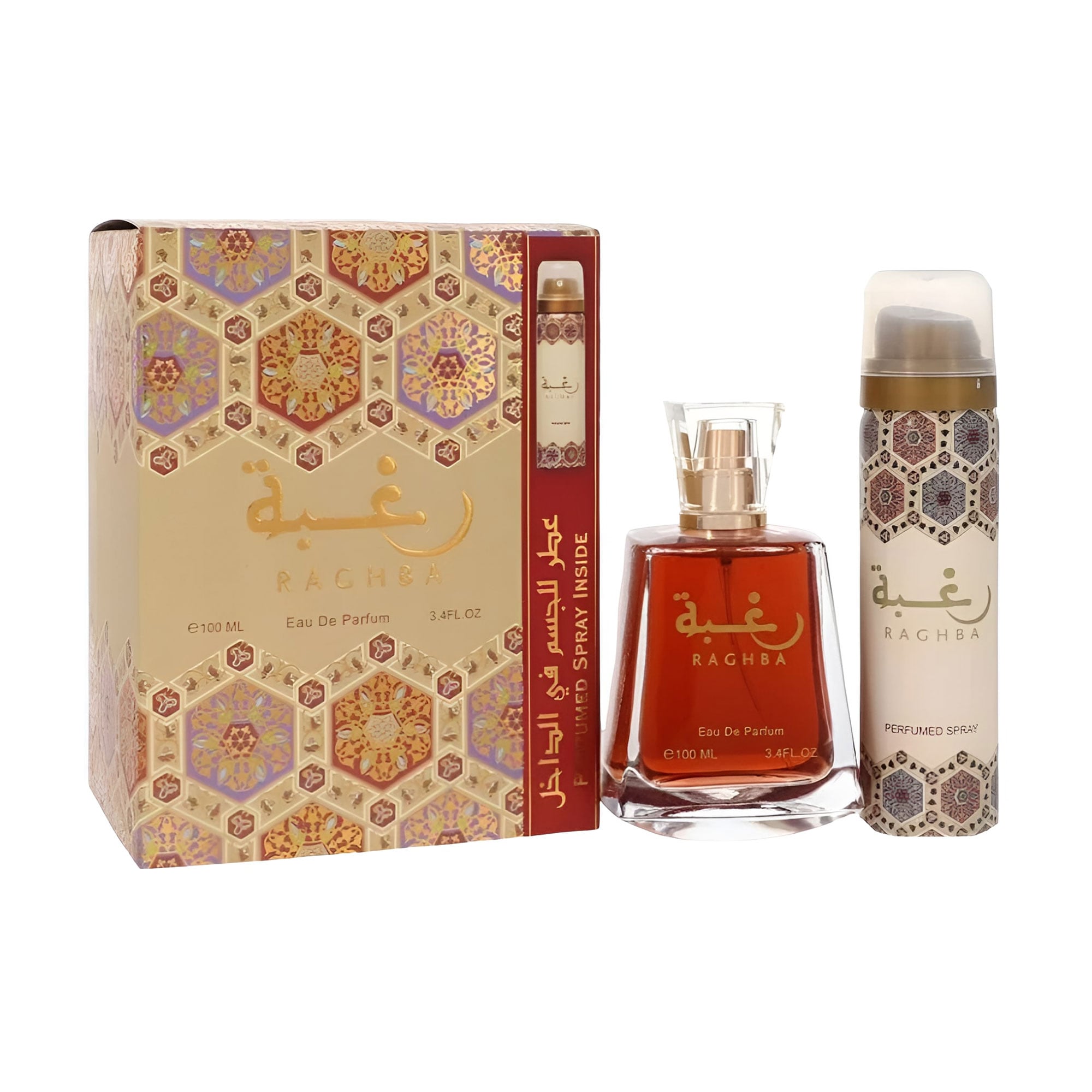 Парфумований набір унісекс Lattafa Perfumes Raghba (парфумована вода, 100 мл + парфумований дезодорант-спрей, 50 мл)